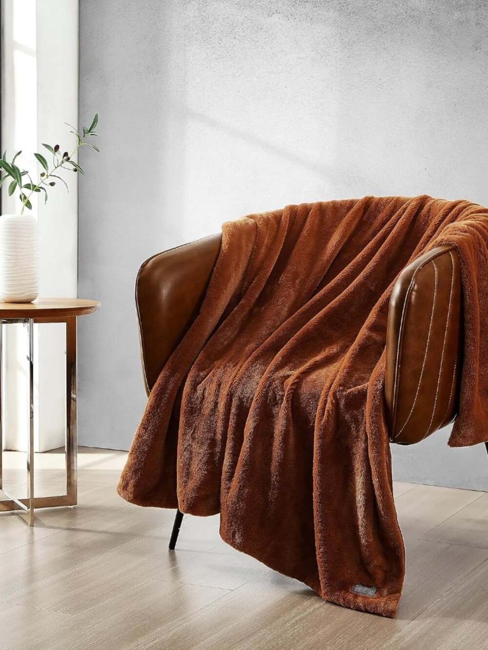 Faux Fur Throw Blanket, Luxuriously Soft Bedding with Micromink Reverse, Cozy Ho